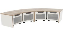 Opbergbank kwartrond Grey Craft Oak combi wit Tangara Groothandel